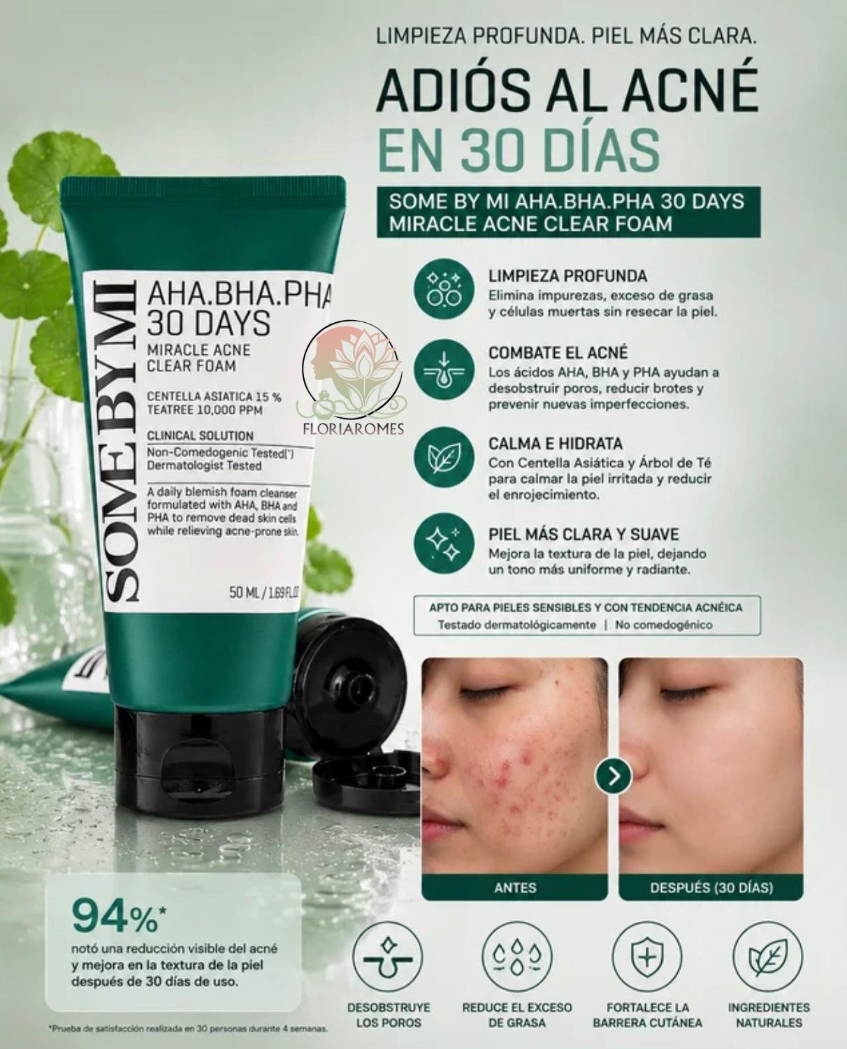 Some By Mi AHA BHA PHA 30 Days Miracle Acne Clear Foam - Imagen 2
